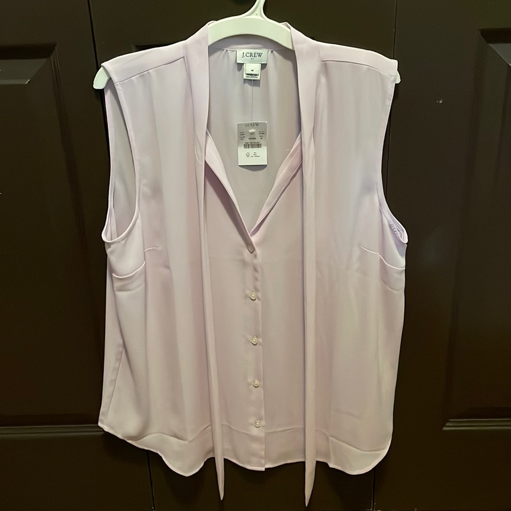 J Crew sleeveless pale lilac blouse NWT